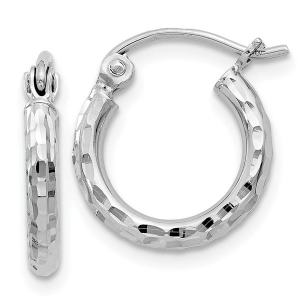 for Women 925 Sterling Silver Rhodium Plated Diamond Gemstone Hinged Hoop Earrings L-14 mm, W-13 mm for Women 925 Sterling Silver Rhodium Plated Diamond Gemstone Hinged Hoop Earrings L-14 mm, W-13 mm